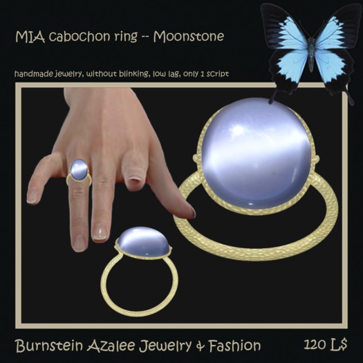 Mia cabochon ring -- Moonstone