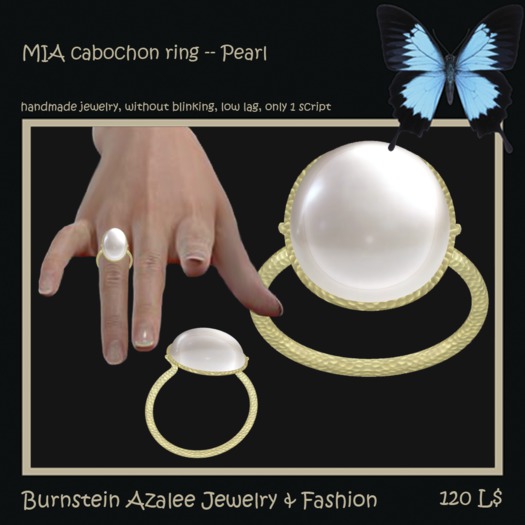 Mia cabochon ring -- Pearl