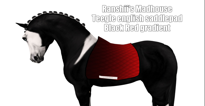 *RMH* Teegle english saddlepad - Black Red gradient 