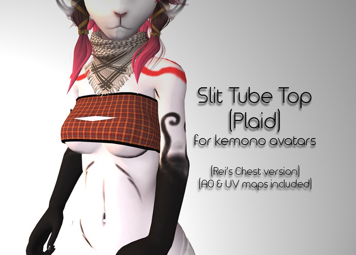 Kemono Slit Tube Top (Plaid) (Rei's Chest)
