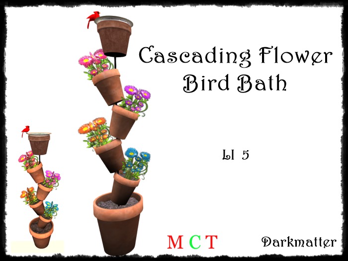Cascading Flower Bird Bath - Boxed