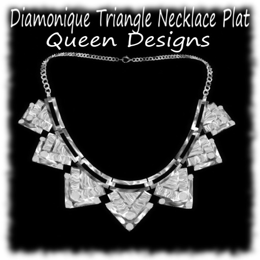 {QD} Diamonique Triangle Necklace Plat