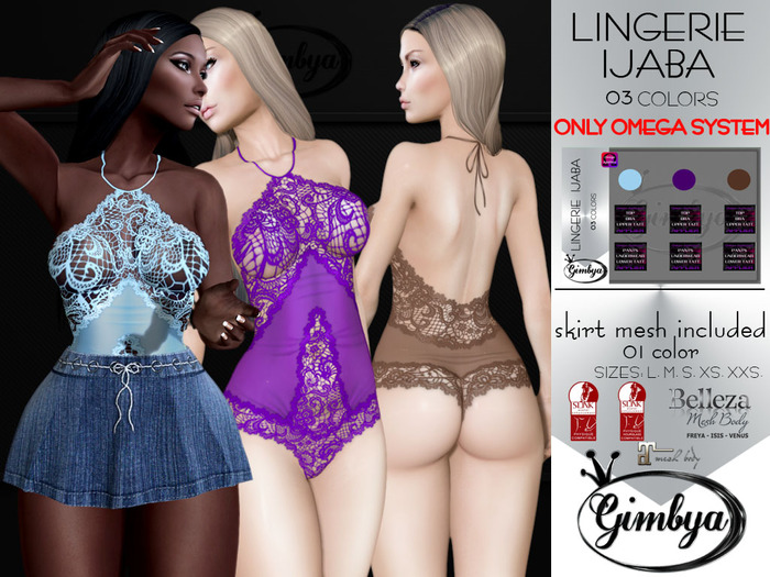 GIMBYA: Lingerie Ijaba Blue / Purple / Brown