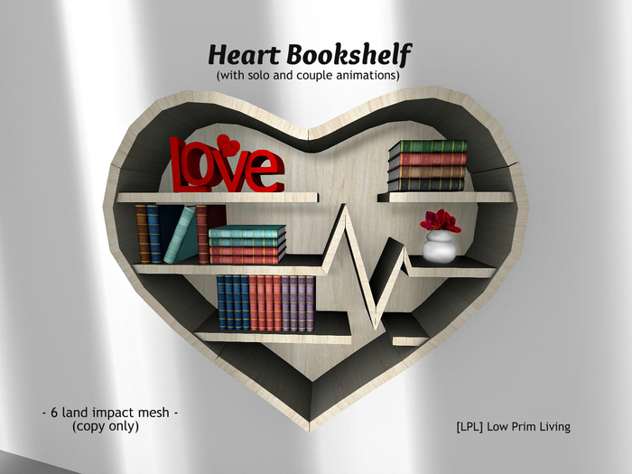 Valentine - Heart Bookshelf with Animations