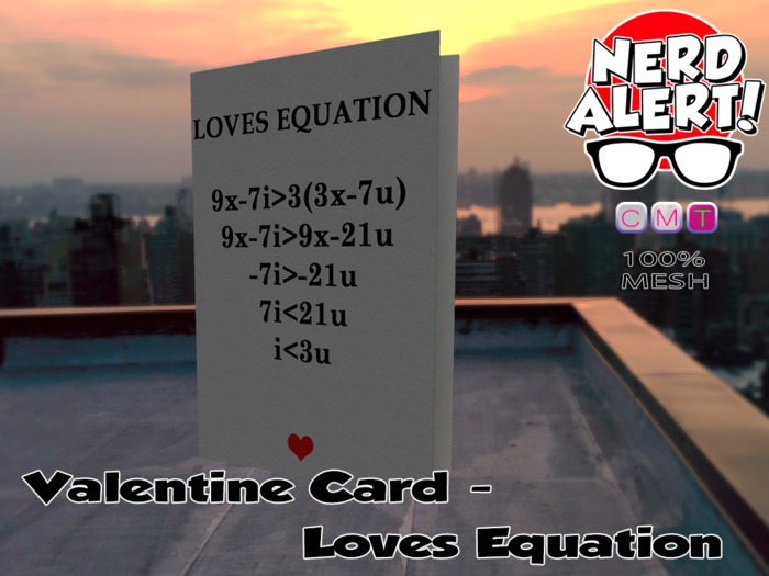 :NerdALERT: Valentine Card - Loves Equation