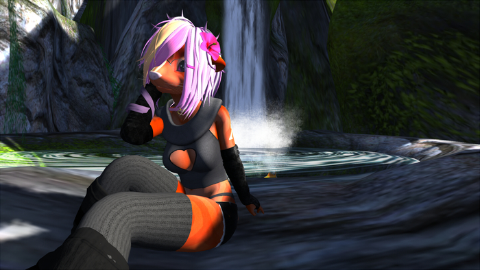 .:M&M:. Fitted kemono Puffy Sleeveless Sweater heart texture