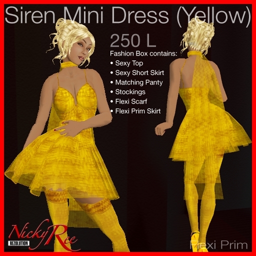 Sirene Mini Dress (Yellow)