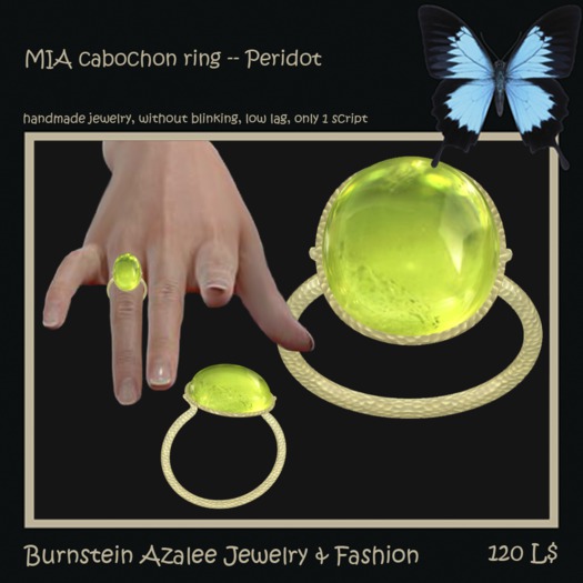 Mia cabochon ring -- Peridot