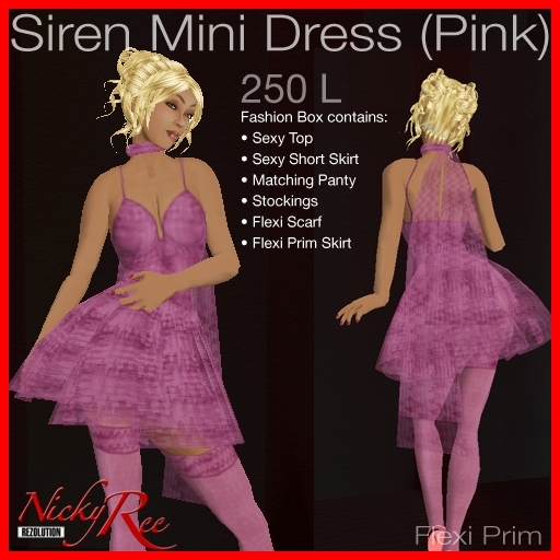 Sirene Mini Dress (Pink)