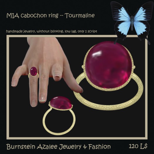 Mia cabochon ring -- Tourmaline