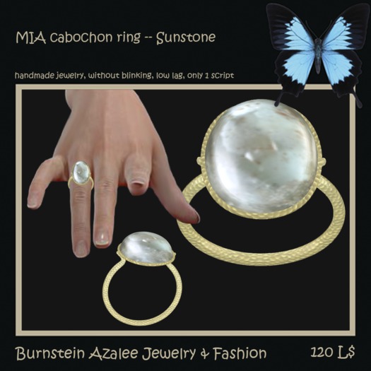 Mia cabochon ring -- Sunstone