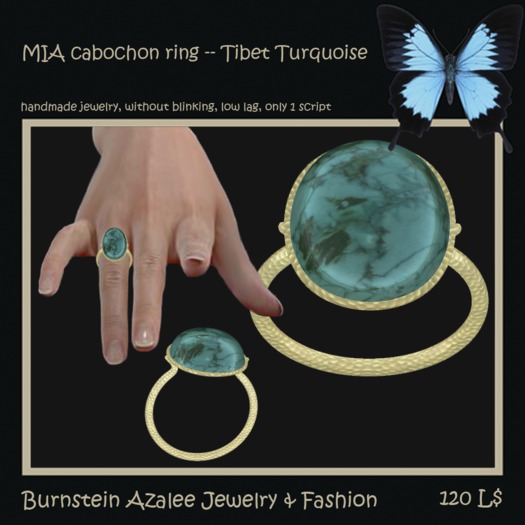 Mia cabochon ring -- Tibet Turquoise