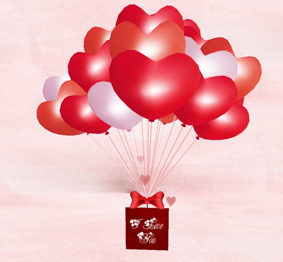 valentine Mesh ballons red (transfer)