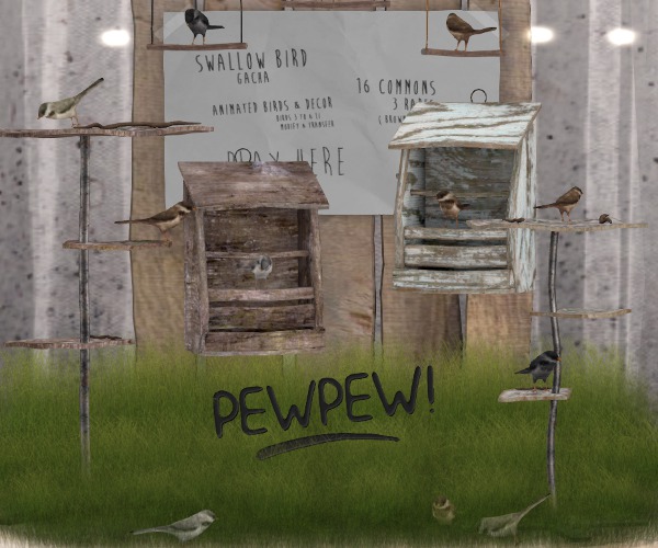 Pewpew! Wire Bird Hanger - Gold *Animated*