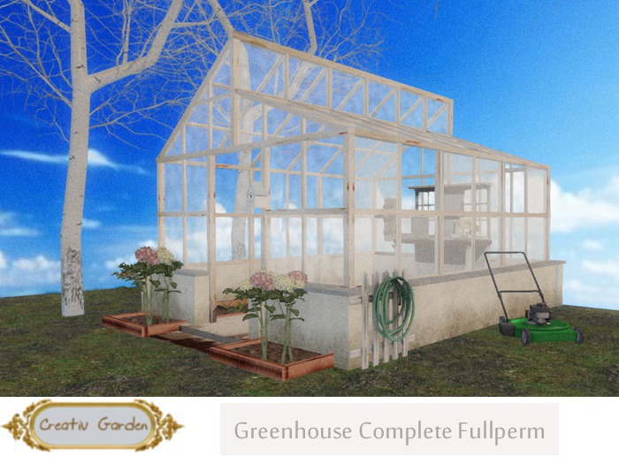 Second Life Marketplace Creativ Garden Greenhouse complete Fullperm