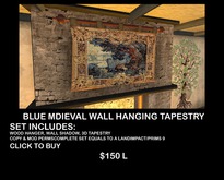 Blue Medieval Mesh Wall Hanging Tapestry