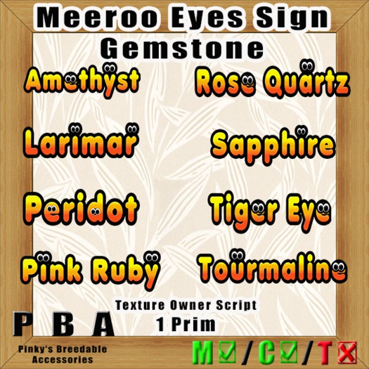 Meeroo Eye Sign "Nocturnal Gemstone" Vers. 1