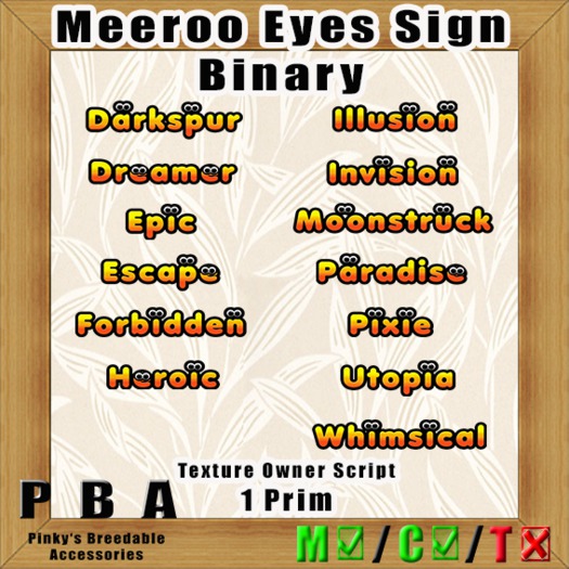 Meeroo Eye Sign "Nocturnal Binary" Vers. 1