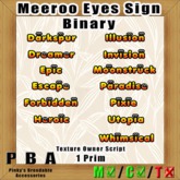 Meeroo Eye Sign "Nocturnal Binary" Vers. 1