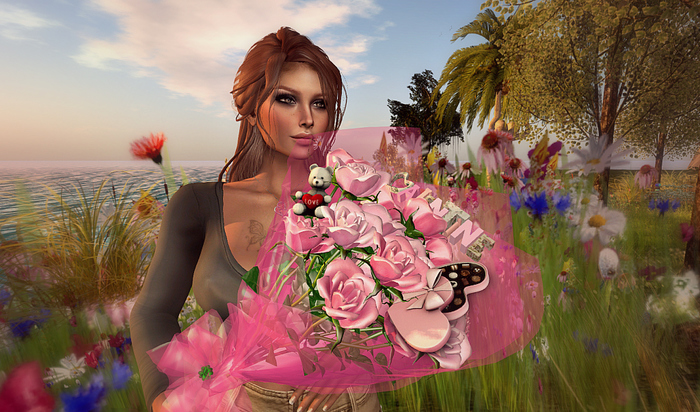 CJ Valentine Roses Bouquet pink - copy