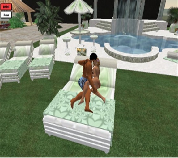 Beautiful Sun Lounger with Animated Couple Pose
