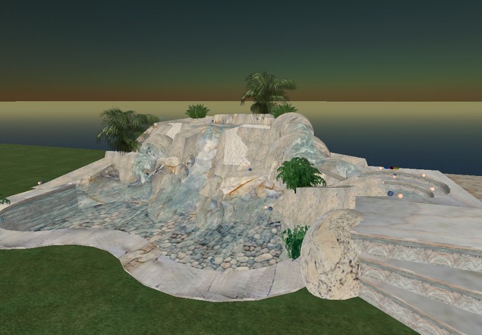 Rock Waterfall/Slide Spa