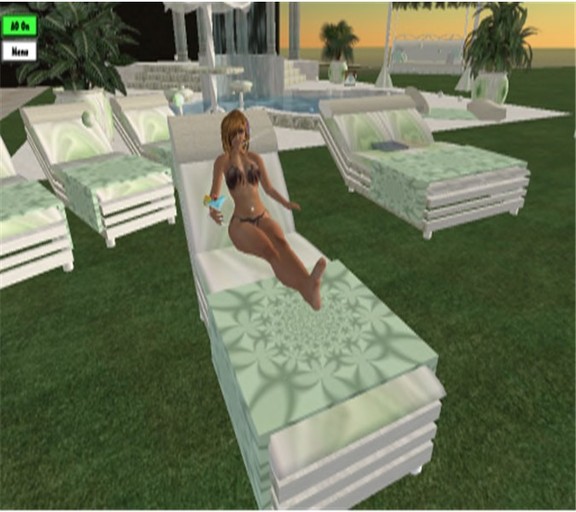 Beautiful Sun Lounger with Drink Animation