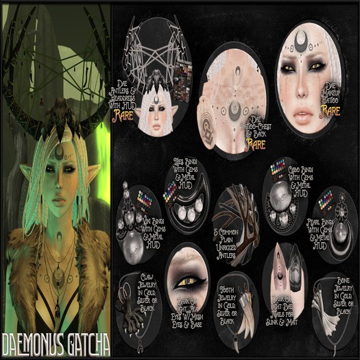 Second Life Marketplace - :[P]:- Daemonus Gatcha:// Bone Jewelry Gold