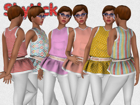 Second Life Marketplace - ShyLick: Femboy School Dress Yellow Stars