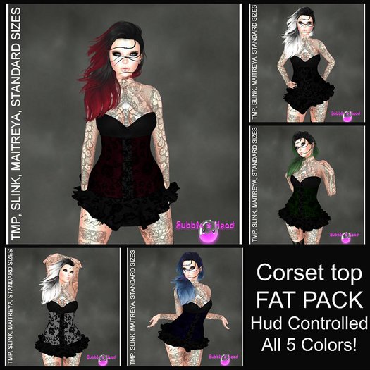 !!!Bubblehead!!! - Corset top Fat pack