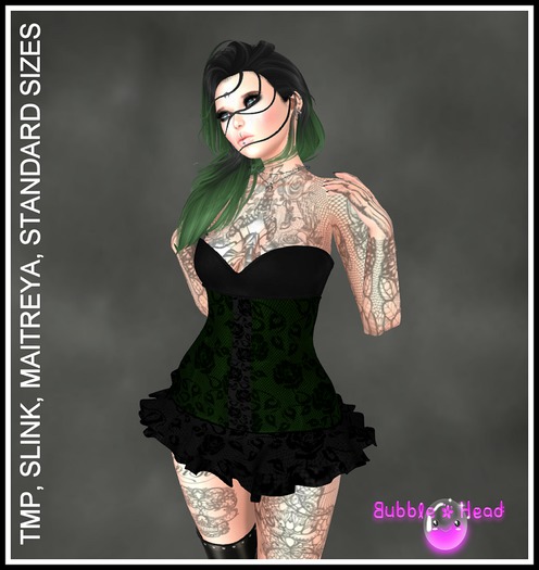 !!!Bubblehead!!! - Corset top Green