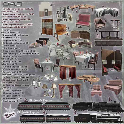 6 -DRD- AE - Train Car - Low Table Set