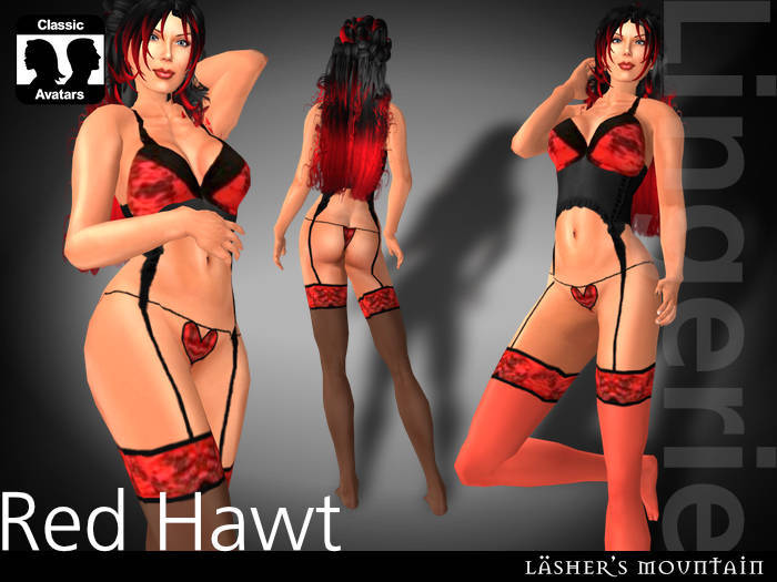 RED HAWT Lingerie Set With Valentine Ready Heart Shaped Panties