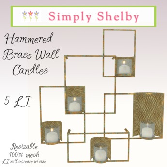 Second Life Marketplace Hammered Copper Wall Candles