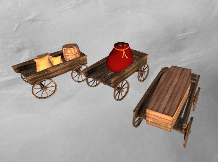 Three Filled Wagons
