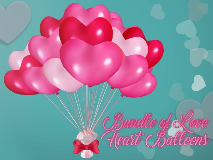 Bundle of Love Heart Mesh Valentine Balloons (mod/trans)