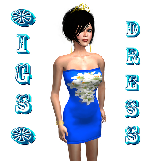 IGS Dark Blue Mini-Dress With Flowers