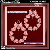 C&F Candy Hearts Wreaths Pink