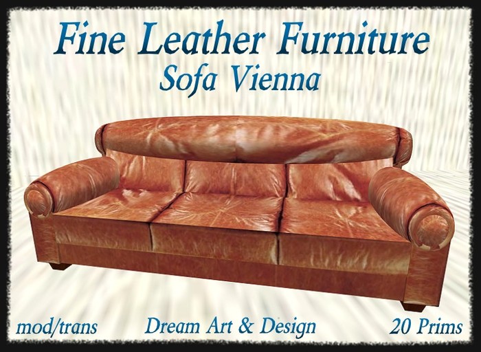 Second Life Marketplace Tan Leather Sofa Vienna
