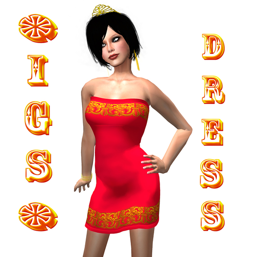 *IGS* Red Dress With Gold