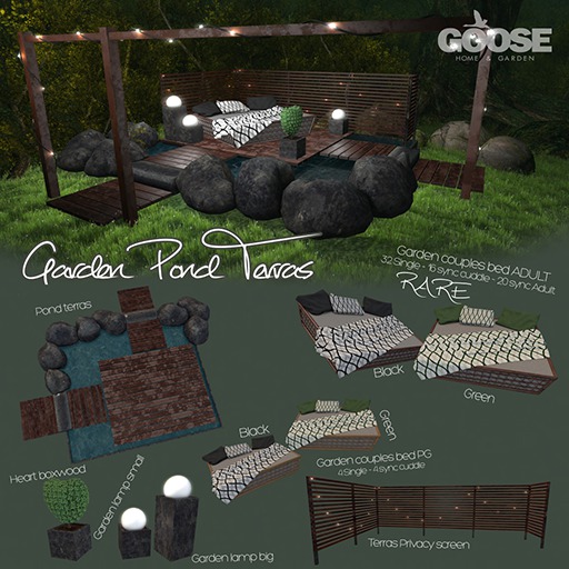 GOOSE - Garden couples bed ADULT black RARE