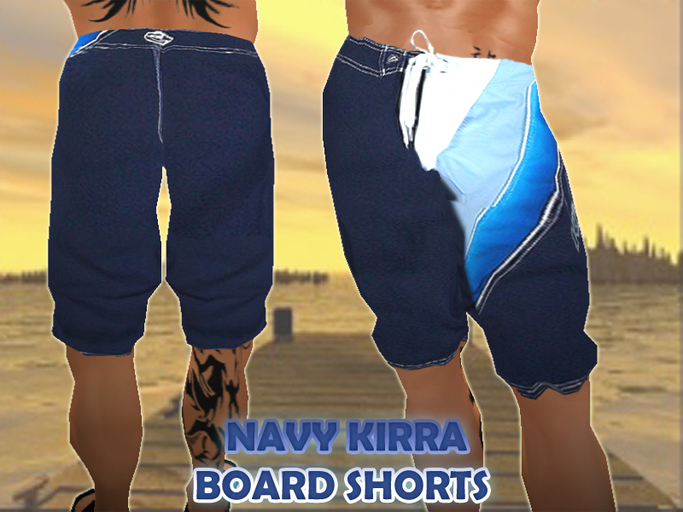 Navy Kirra Board Shorts DragonFly Designs