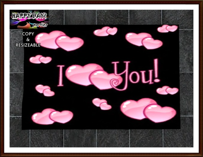Valentines - I Love You Pink Rug