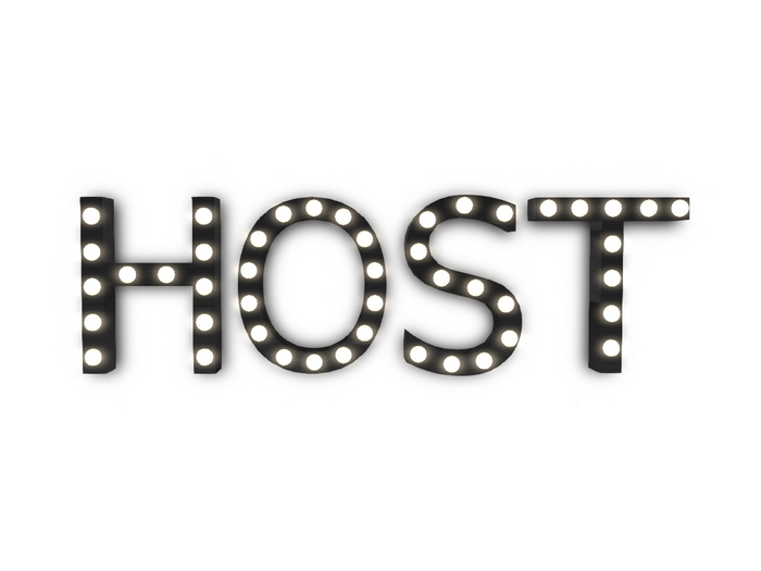 [Px] "HOST" Illuminated Light Bulbs Sign