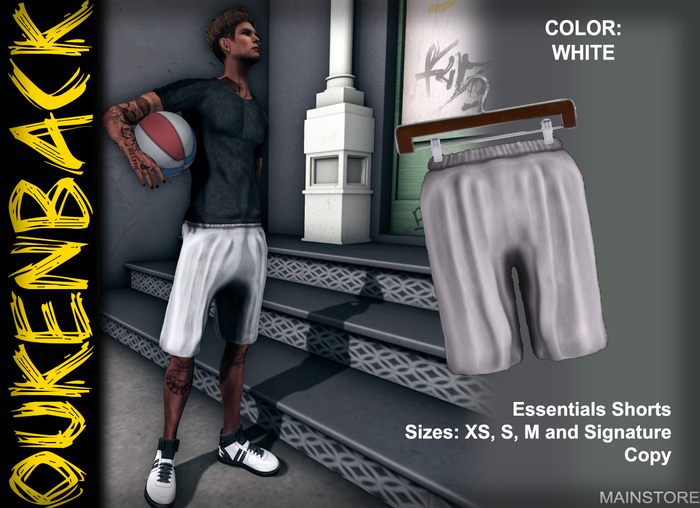 [OUKENBACK ] Mesh Essentials short (WHITE)