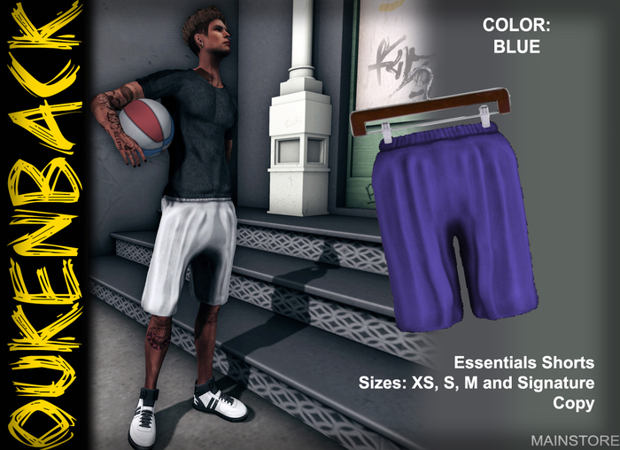 [OUKENBACK ] Mesh Essentials Shorts (BLUE)