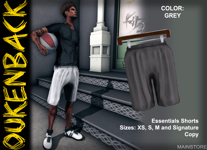 [OUKENBACK ] Mesh Essentials Shorts (GREY)