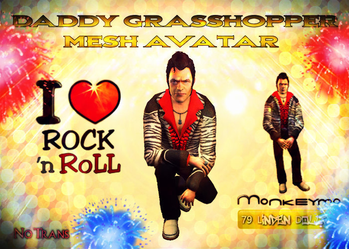 Daddy Grasshopper Mesh Avatar - Monkeymo