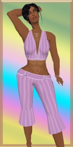 Striped Lavender Capri Set