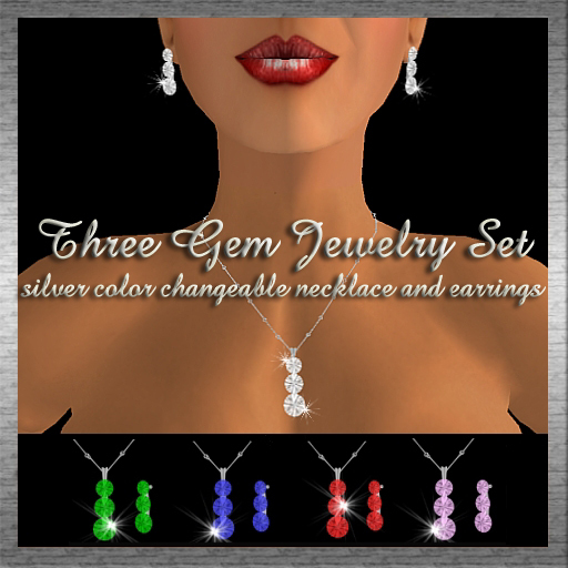 Dex's Color Changeable Necklace and Earring Set in Silver